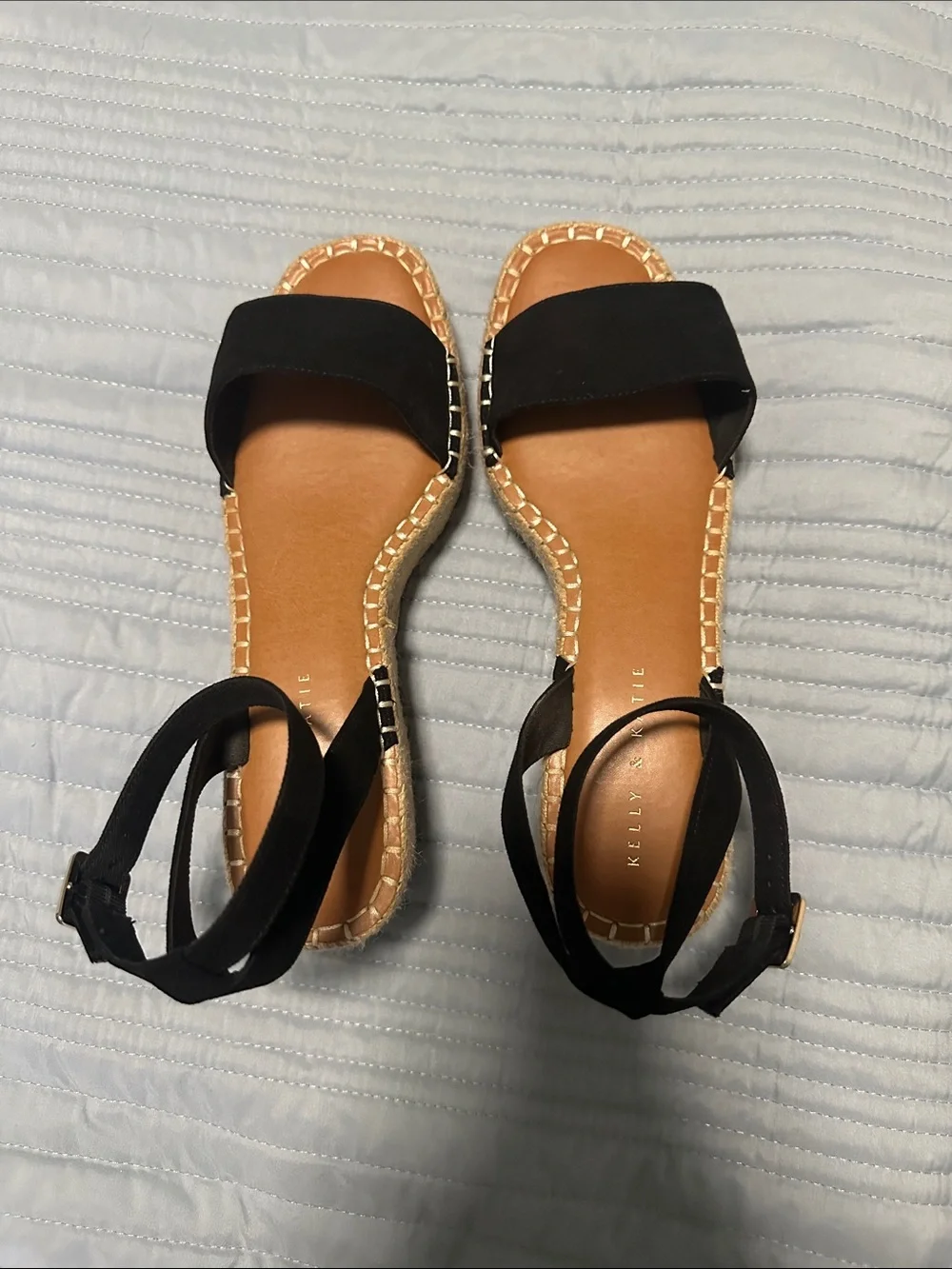 Black Espadrille Platform Sandals with Ankle Strap